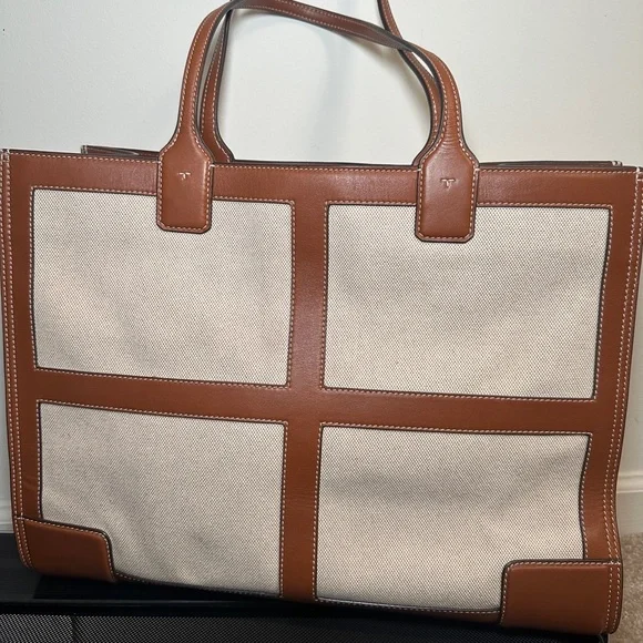 Tory Burch Ella Canvas Quadrant Tote - Picture 4 of 8
